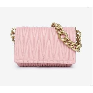 Montana West Quilted Small Shoulder Bag - Baby Pink NWT